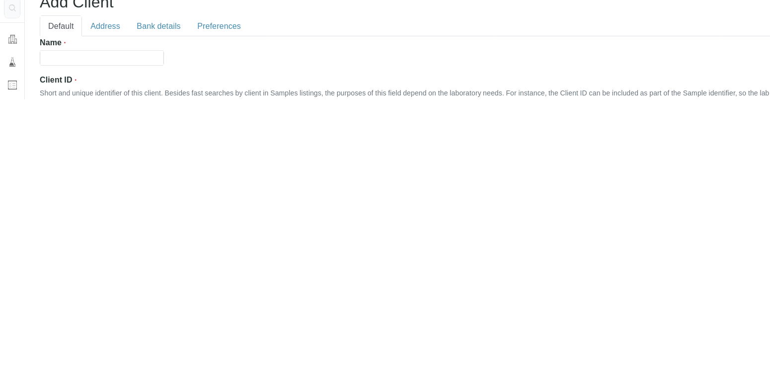 Add Client form