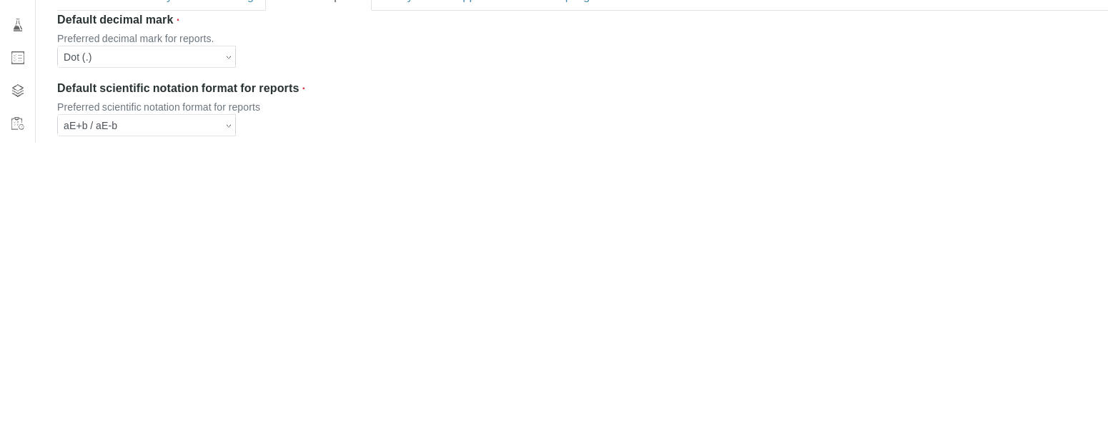 Report result defaults